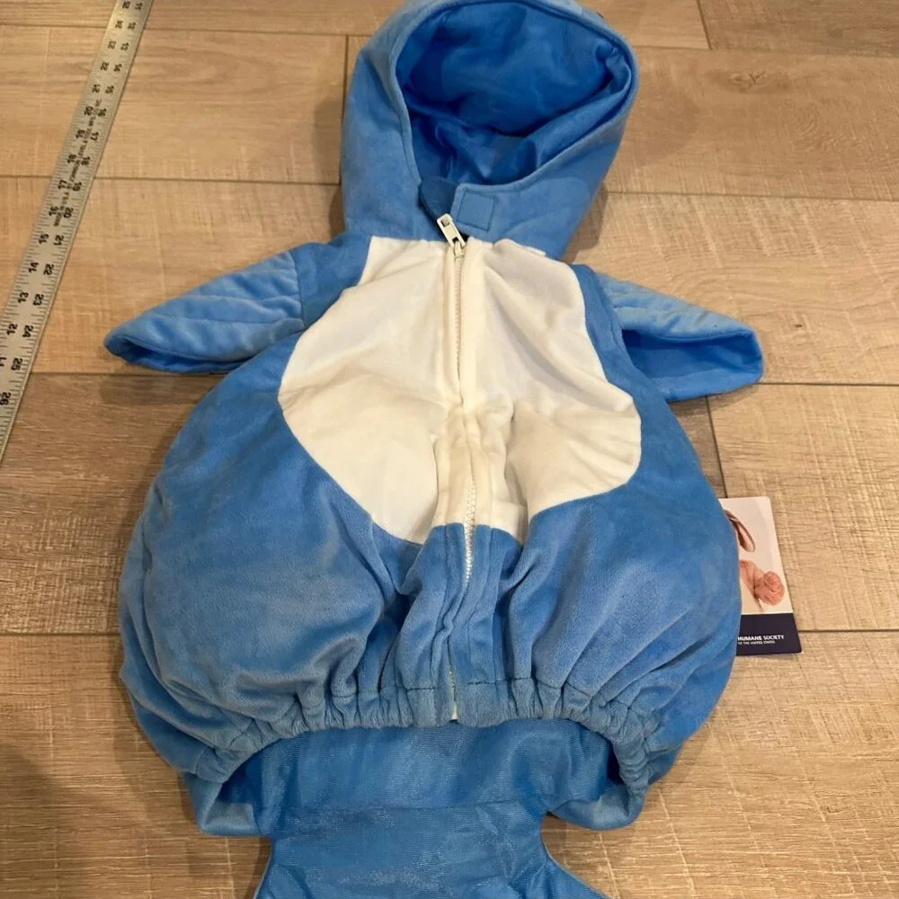 THE HUMANE SOCIETY BLUE 3-6 MONTH HALLOWEEN COSTUME BLUE MARWHAL UNICORN OF THE